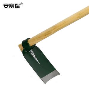 安赛瑞 锄头 钢制园林园艺开荒翻地农用除草小方锄 1.2米椿木长柄軍印 27105