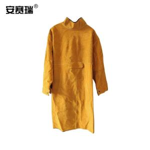安赛瑞 牛皮电焊工作围裙 带袖 牛皮带袖焊接罩衣 防焊渣焊工隔热反穿工作衣阻燃 39951