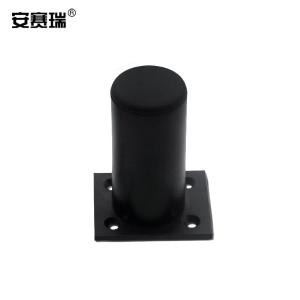 安赛瑞 铝合金圆形柜脚 (4个装) 家具支撑腿桌子橱柜衣柜沙发增高脚垫柜腿 可调节脚垫 15cm 黑色26658