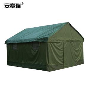 安赛瑞 救灾帐篷 三层加厚帆布 大型工地施工帐篷保暖防雨雪 工程救灾户外深绿色棉帐篷 L2型 3×4米 26040