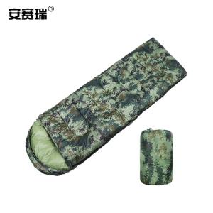 安赛瑞 便携防寒睡袋 隔脏信封睡袋 露营勘探旅行救灾应急保暖单人睡袋 2kg深绿迷彩 300338