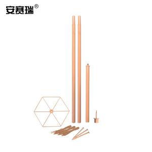 安赛瑞 迷彩网支撑杆 地钉地桩支张网器 户外迷彩遮阳网铁制支撑架 土黄 300750