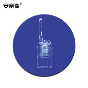 安赛瑞 桌面5S物品定位贴(对讲机 )办公室桌面物品定位定置标识(5片装) 5S管理标签 Φ10cm 28092