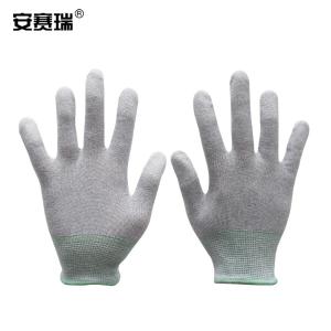安赛瑞 碳纤维防静电手套 PU涂指工作手套  无尘车间劳保手套 M 301162