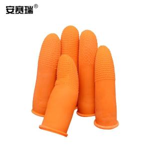 安赛瑞 乳胶指套 耐磨防滑 麻点劳保护指 橙色 100只 M