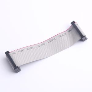 DGYZC(扬展康)红边灰排线UL2651 28# 20P 两端压IDC2.54/20P 三件式 黑 L=100mm 不含头