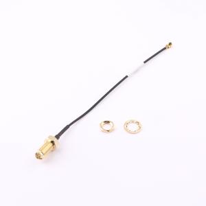 3件套 1.32mm黑色双编银锡线SMA转IPEX射频连接线