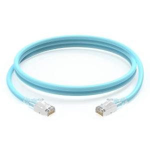 兆龙S系列 F/UTP CAT6 4PR LSZH（IEC 60332-1）RJ45网络跳线 10m 26AWG 透明尾套 冰蓝色