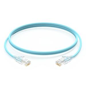 兆龙S系列 U/UTP CAT6 4PR LSZH（IEC 60332-1）RJ45网络跳线 2m 28AWG 透明尾套 冰蓝色