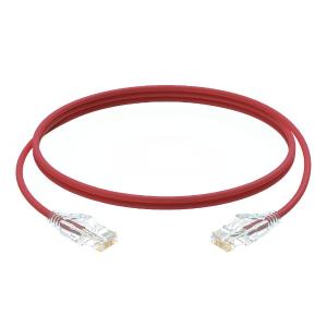 兆龙3.5米红色超五类千兆极细跳线 PATCH-U/UTP-CAT5E-4P-PVC(REACH+CM)-7*0.127mm-红色RAL3000-带尾套-3.5米 ZL7201282