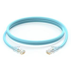 兆龙S系列 U/UTP CAT6 4PR LSZH（IEC 60332-1）RJ45网络跳线 2m 24AWG 透明尾套 冰蓝色