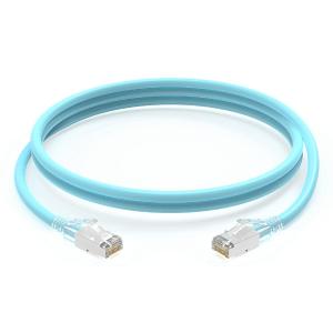 兆龙S系列 F/UTP CAT6 4PR LSZH（IEC 60332-1）RJ45网络跳线 2m 26AWG 透明尾套 冰蓝色