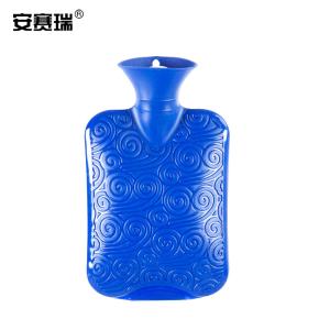 安赛瑞 热水袋 注水暖手袋注水1000ml 加厚暖水袋暖脚暖身暖手灌水袋 蓝色 25670