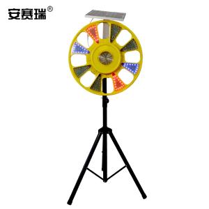 安赛瑞 太阳能回转灯 爆闪灯道路安全LED回转警示灯 四面路障灯施工灯 含可伸缩支架 25598