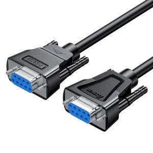 帝特(DTECH)RS232串口线母对母/公对公/公对母 DB9针23交叉直通串口线工业级9孔屏蔽COM线 DT-9007C-1.5M\RS232串口线F/F 1.5M黑色(线序为全交叉)