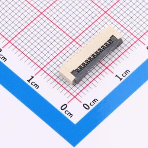 间距:1mm P数:10P 翻盖式 下接