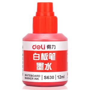 得力S630白板笔墨水 白板笔补充液 易擦可加墨白板笔 白板笔墨水(红)