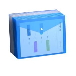 得力8308 A4透明文件袋 按扣资料袋 塑料档案袋 文件保护 试卷票据收纳袋