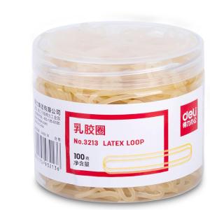 得力3213 100g办公耐用乳胶圈/橡皮筋/橡胶圈/牛皮筋 财务用品 办公用品