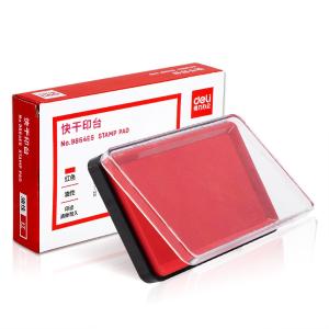 得力9864ES方形快干印台印泥 清晰印记 财务用品 办公用品(红) 138*86mm