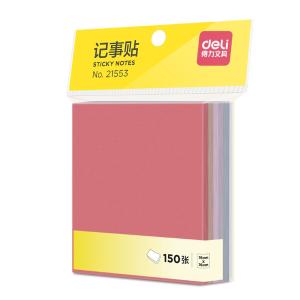 得力21553淳调系列150张76*76mm莫兰迪色系便利贴便签纸 便签本/记事贴办公用品