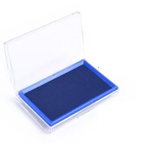 得力9864快干印台印泥 透明外壳方形 办公用品138*88mm(蓝)