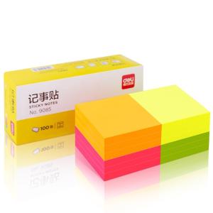 得力9085彩色便利贴 76*76mm便条纸/ 记事贴/ 自粘留言本 办公用品