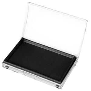 得力9864 137*88mm透明外壳方形快干印台印泥 办公用品 黑色