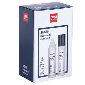 [一盒6支]得力7302S 50ml刷片胶头液体胶 高粘度可水洗透明胶水 涂胶均匀顺滑