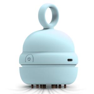 得力18890充电式桌面吸尘器清洁器 卡通系列硅胶提手 键盘除尘助手 橡皮屑收集器 办公桌面清洁 浅蓝