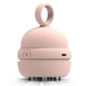 得力18890 充电式桌面吸尘器清洁器 卡通系列硅胶提手 键盘除尘助手 橡皮屑收集器 办公桌面清洁 粉色