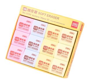 得力3044 橡皮擦 学生专用擦得干净 不留痕创意卡通可爱儿童学习用品像皮擦4b美术无碎屑2比象皮擦小学生文具