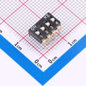 4位 2.54mm脚距双排列IC插件型 KE拨码开关 DIP开关