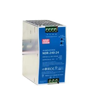 MW(明纬)NDR-240导轨安装PFC开关电源 24V10A 无配线