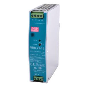 MW(明纬)NDR-75-12 导轨安装PFC开关电源 12V6.3A