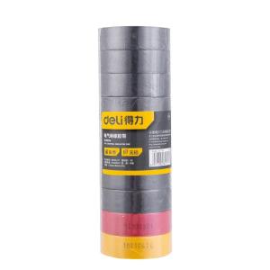 得力(deli )PVC电气绝缘胶带电工胶布 无铅阻燃防水胶布10米*10卷 三色(8黑1黄1红)