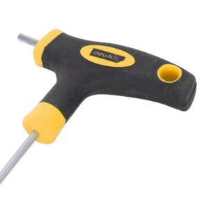 得力（deli）T型内六角扳手拐杖型球头平头内六方六棱角扳手内六角螺丝刀扳手胶柄球头 T型球头(2.5mm)