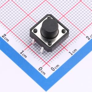 轻触开关12*12*8.0mm插件四脚DIP圆柄250gf