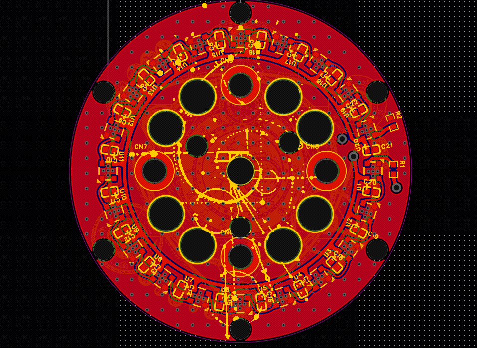 无线充 LED环形灯 PCB图