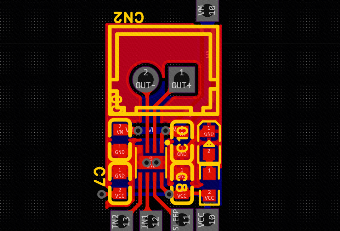 drv8837 电机驱动板_1 PCB图