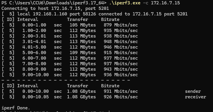 外网iperf3测速
