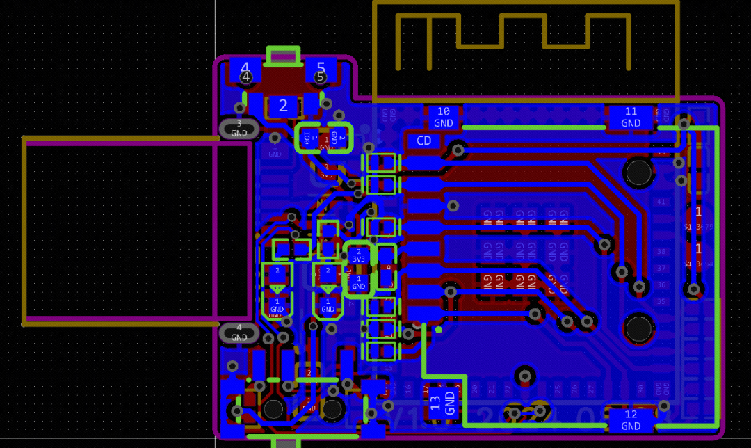 PCB图 尺寸支持在嘉立创免费打样