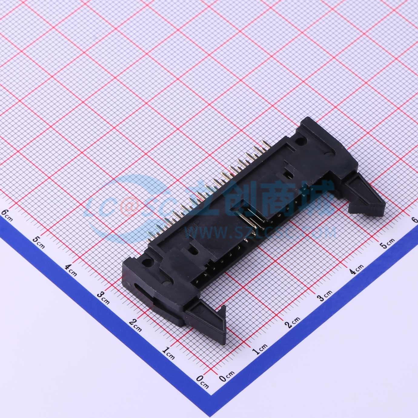 点击查看大图 2.54-2*15P直牛角实物图