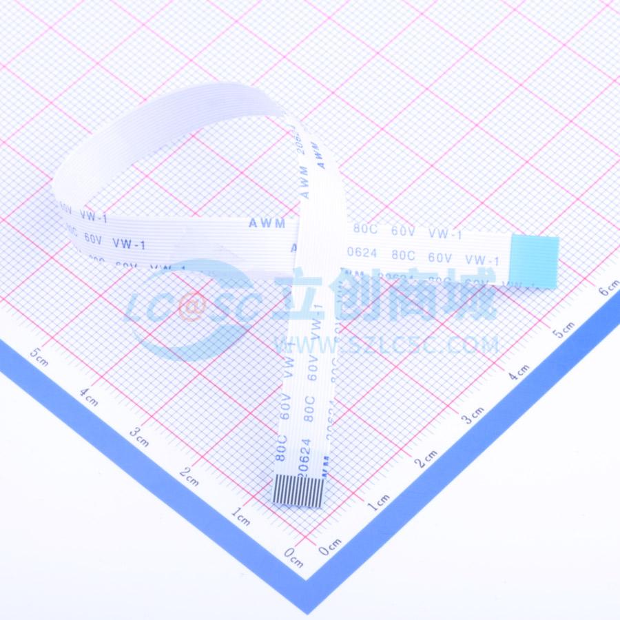 FFC连接线 14P 间距0.5mm 长20CM 反向实物图