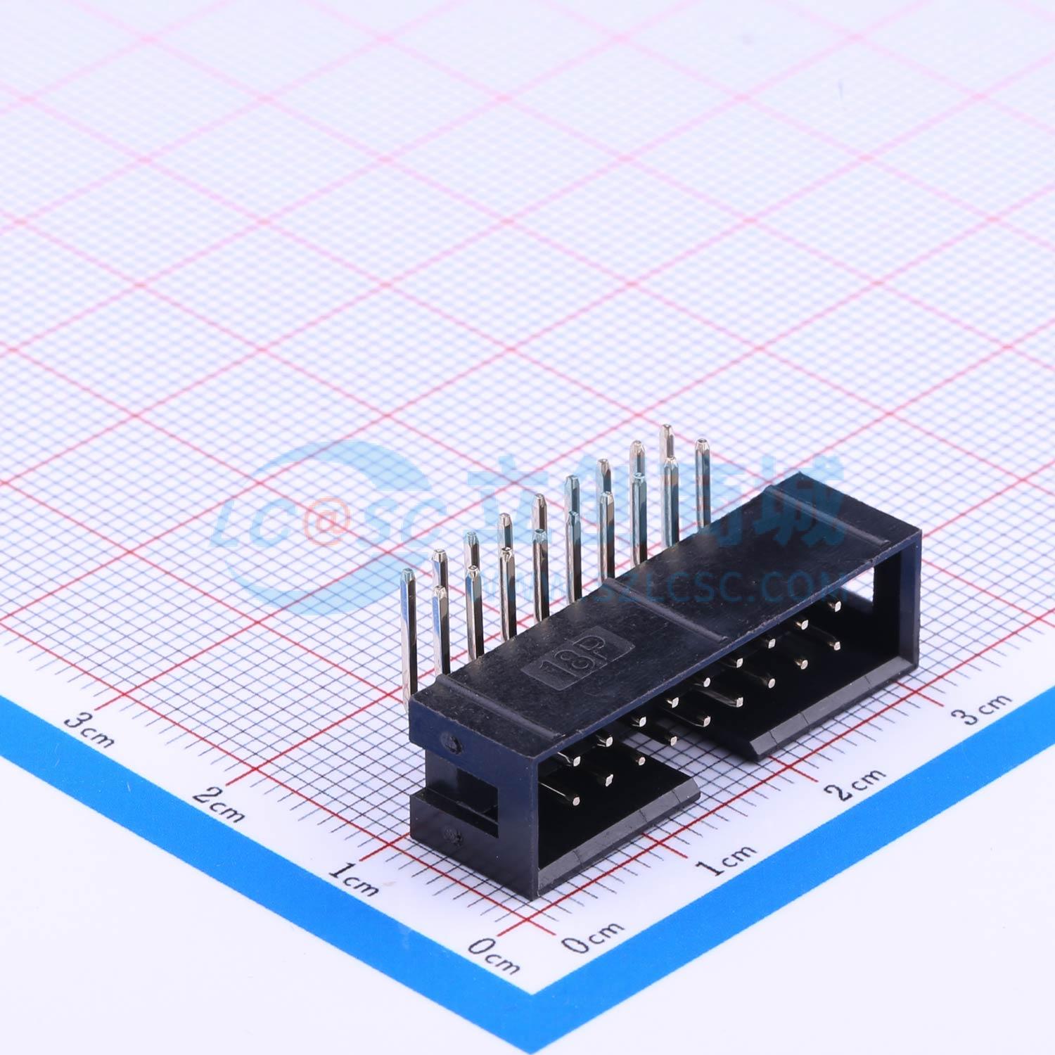 2.54-2*9P 弯 简牛实物图