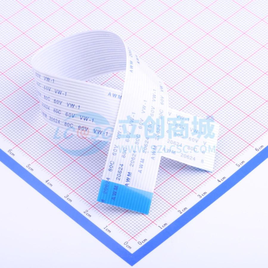 FFC连接线 18P 间距1.0mm 长20CM 反向实物图
