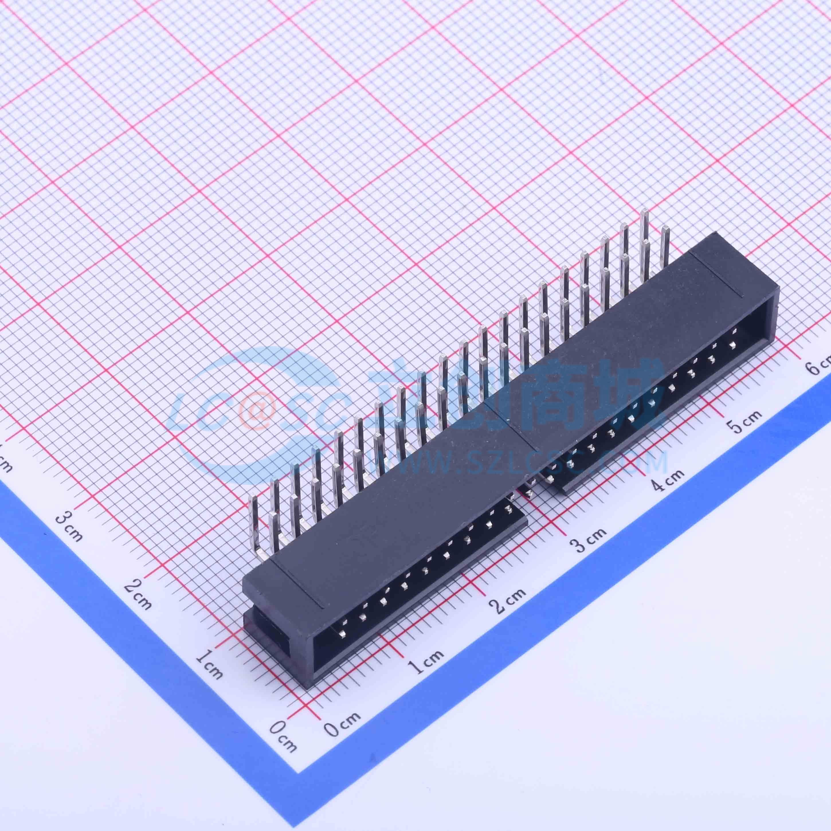 点击查看大图 2.54-2*20P弯简牛实物图