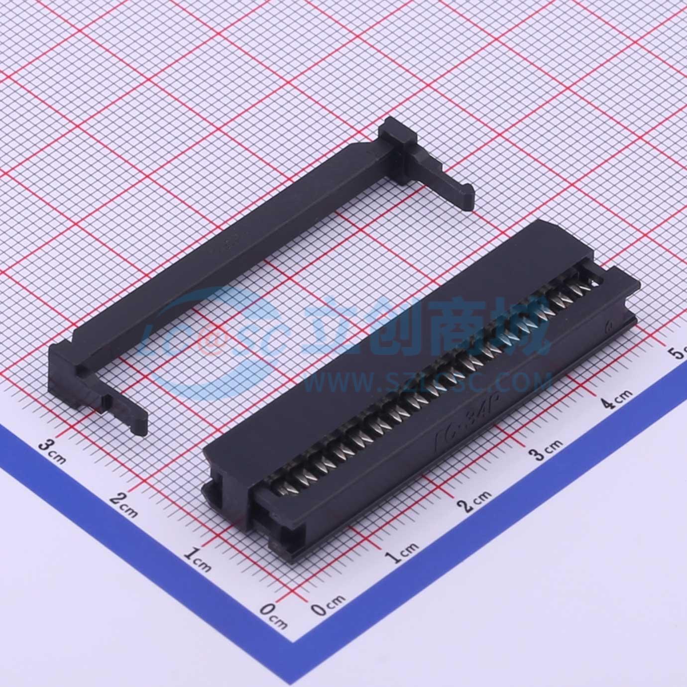 点击查看大图 2.54-2*17P压线头实物图