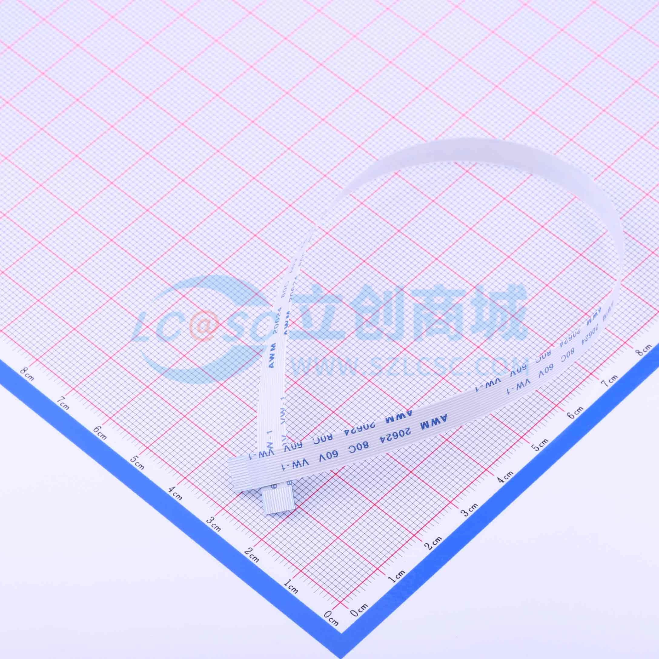 点击查看大图 FFC连接线 12P 间距0.5mm 长25CM 同向实物图