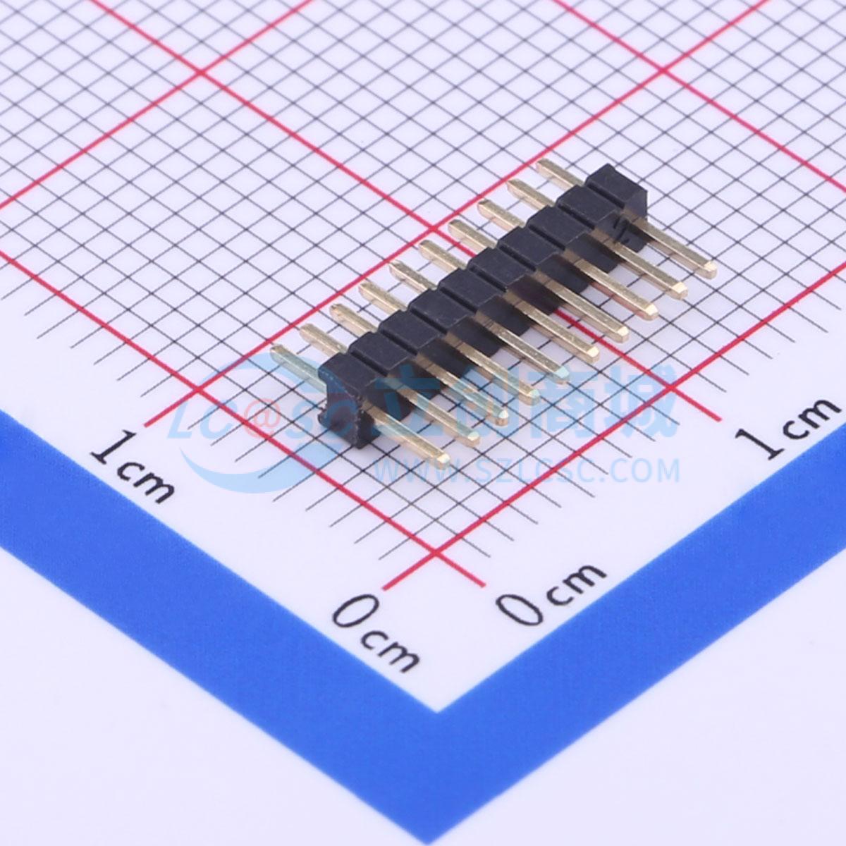 1.27mm1*10P 直 排针实物图